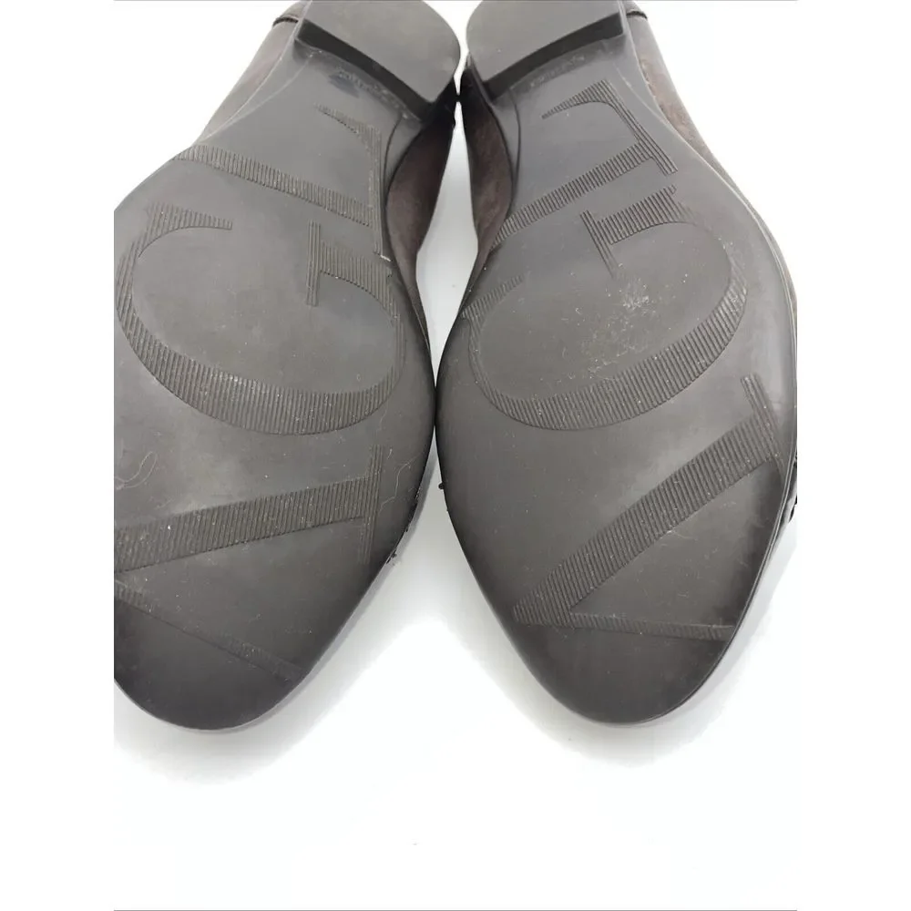 Tory Burch Women's Black Cap Toe Brown‎ Leather Ballet Flats Shoes US Size 7.5